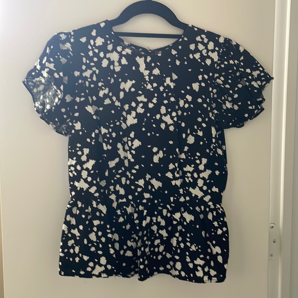Black & White Peplum Blouse